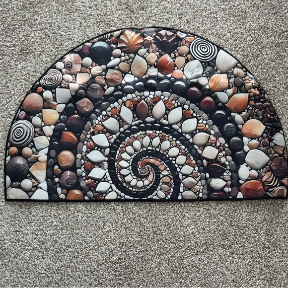 Spiral Stone Pattern Half-Moon Rug - Picture 1 of 1